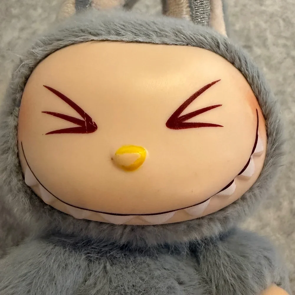 Pop Mart Labubu The Monsters Plush Vinyl Figure Grey Bunny Suit Small Toy Kasing